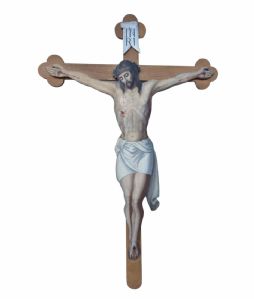 Crocifisso ligneo dipinto XIX secolo